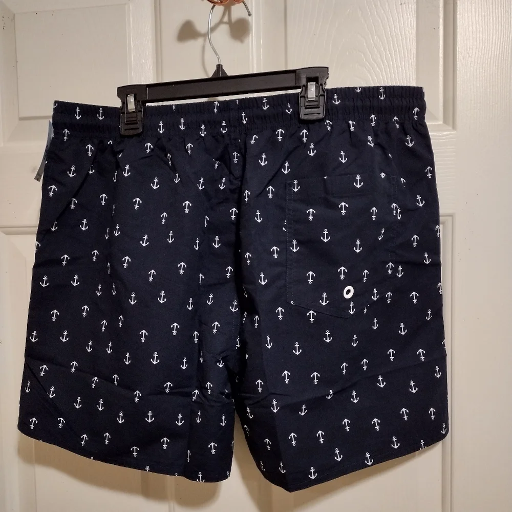 NITAGUT Navy Blue Nautical ⚓ Men's Swim Trunks NWT